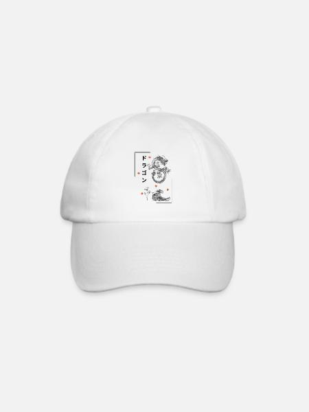 Japanesse Dragon-designドラゴン - Baseballkappe - Weiß/Weiß