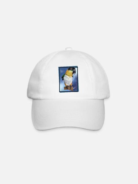 Der Schwarzkopf-Caique - Baseballkappe - Weiß/Weiß