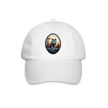 Waldbewohner Wolf - Baseballkappe - Weiß/Weiß - Vorne