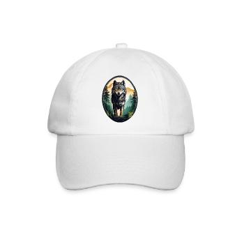 Waldbewohner Wolf - Baseballkappe - Weiß/Weiß - Vorne