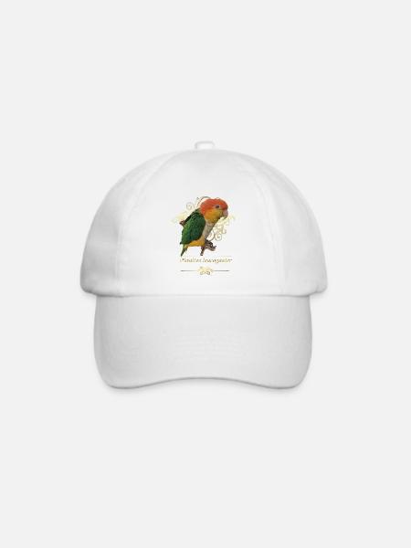 Der orangeköpfige Caique - Baseballkappe - Weiß/Weiß