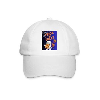 Trick oder Treat Mumie Kürbis - Baseballkappe - Weiß/Weiß - Vorne