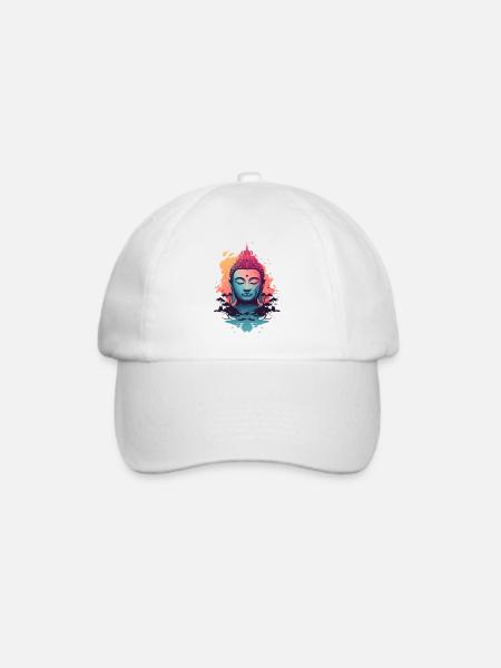 Buddha - Baseballkappe - Weiß/Weiß