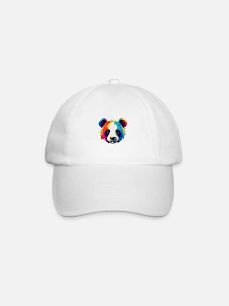 Zauberhafter Colorburst Panda - Baseballkappe - Weiß/Weiß