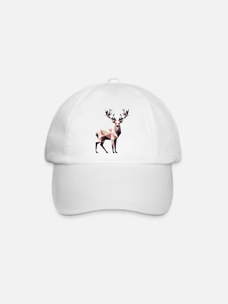 Hirsch // deer - Baseballkappe - Weiß/Weiß