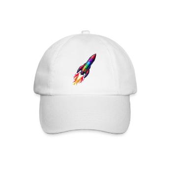 Regenbogenrakete - Baseballkappe - Weiß/Weiß - Vorne