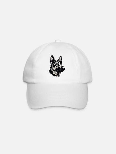 Logo des Deutschen Schäferhundes - Baseballkappe - Weiß/Weiß