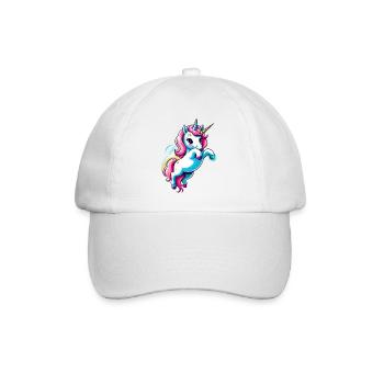 Licorne Einhorn Kawaii - Baseballkappe - Weiß/Weiß - Vorne