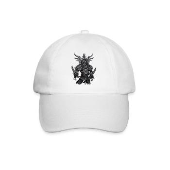 Japan Japanischer Samurai Krieger Oni Dämon - Baseballkappe - Weiß/Weiß - Vorne