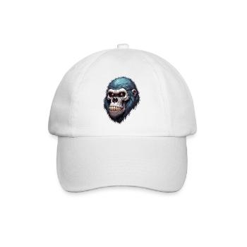 Gorilla Skull / Tier / Wild / Affe / Primat - Baseballkappe - Weiß/Weiß - Vorne