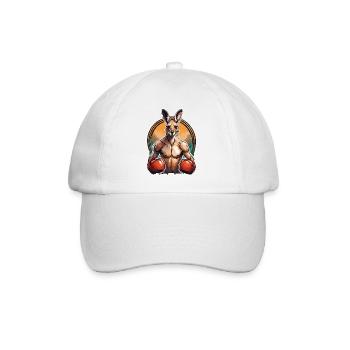 Känguru / Tier / Australien / Beuteltier / Outback - Baseballkappe - Weiß/Weiß - Vorne