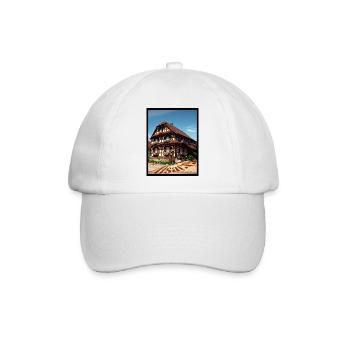 Elsässisches Haus Digitale Malerei - Baseballkappe - Weiß/Weiß - Vorne