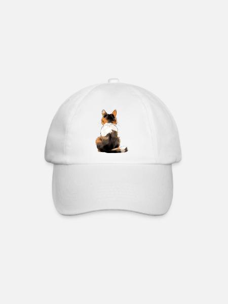 Japanische Bobtail-Katze - Baseballkappe - Weiß/Weiß