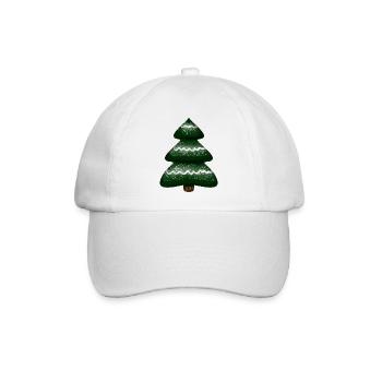 Weihnachtsbaum, Christbaum, Tannenbaum - Baseballkappe - Weiß/Weiß - Vorne