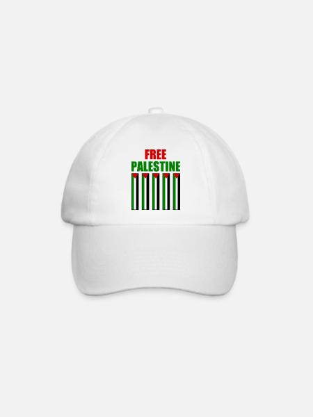 Free palestine - Baseballkappe - Weiß/Weiß