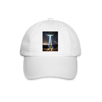 alien entführung bier wortspiel ich will beerlieve - Baseballkappe - Weiß/Weiß - Vorne