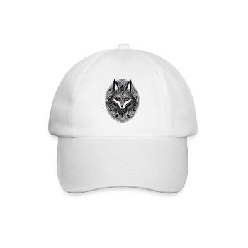 Fuchs Mandala Zeichnung komplexe Natur Wildnis - Baseballkappe - Weiß/Weiß - Vorne