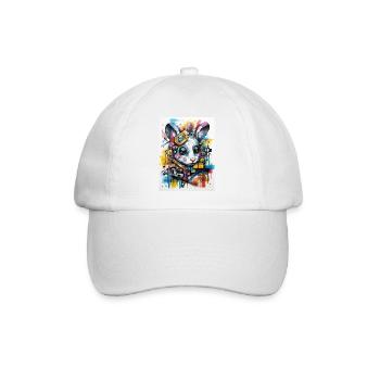 [MB] Maus versteckt sich - Baseballkappe - Weiß/Weiß - Vorne