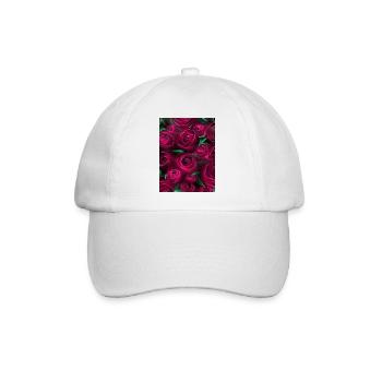 Romantik roter Rosenstrauß Liebe modern - Baseballkappe - Weiß/Weiß - Vorne