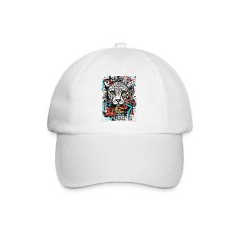 [MB] Sanft traurige Leopardin - Baseballkappe - Weiß/Weiß - Vorne