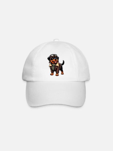 Rottweiler Pilot Design - Baseballkappe - Weiß/Weiß
