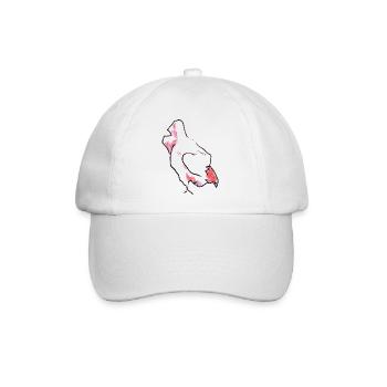 Huhn - Henne - Baseballkappe - Weiß/Weiß - Vorne