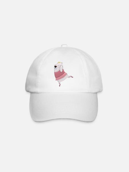 Tanzbär – Niedliches Ballett-Design 🐻💃👑 - Baseballkappe - Weiß/Weiß