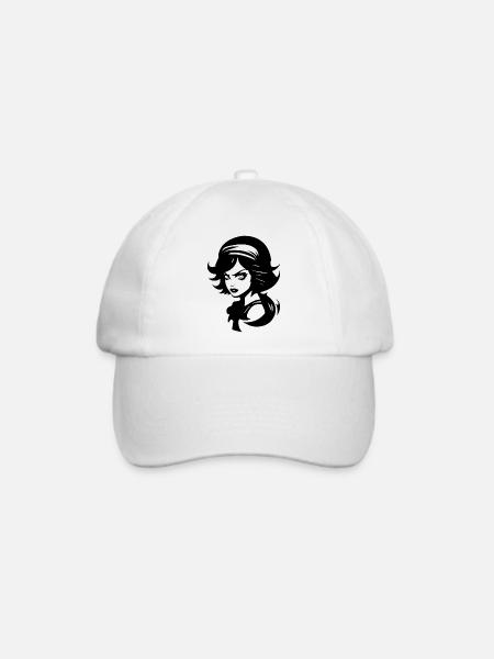 Wütendes böses Mädchen - Baseballkappe - Weiß/Weiß