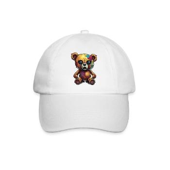 Teddybär / Kuscheltier / Stofftier / Geschenkidee - Baseballkappe - Weiß/Weiß - Vorne