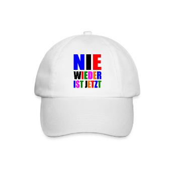 Nie wieder ist jetzt - Baseballkappe - Weiß/Weiß - Vorne
