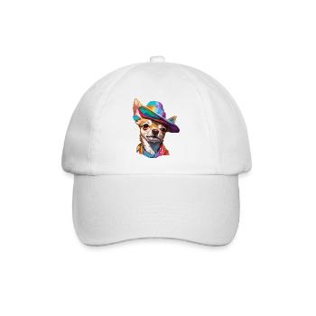 Chihuahua / kleiner Hund / Tier / winzig / Rasse - Baseballkappe - Weiß/Weiß - Vorne