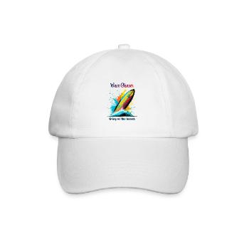 Wellenjäger, der am Strand lebt - Baseballkappe - Weiß/Weiß - Vorne