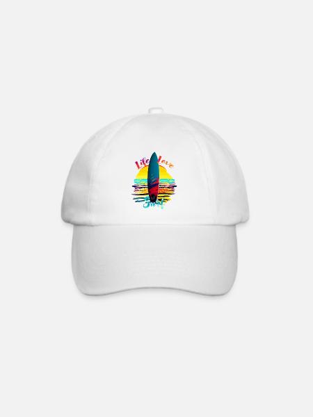 Leben Liebe Surfen - Baseballkappe - Weiß/Weiß