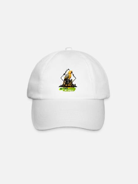 my town, my jungle - Baseballkappe - Weiß/Weiß