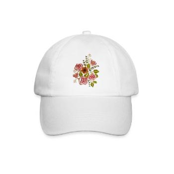 Blumenstrauß - Baseballkappe - Weiß/Weiß - Vorne