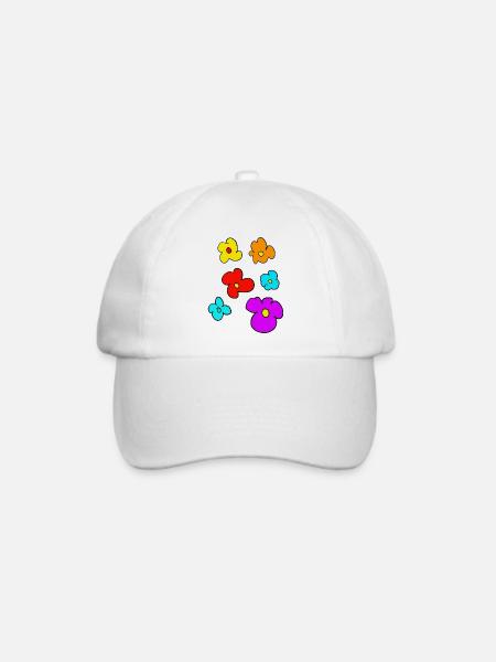 blumen - Baseballkappe - Weiß/Weiß