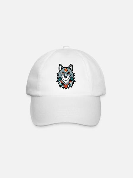 Mahakali Mystischer Wolfskult - Baseballkappe - Weiß/Weiß