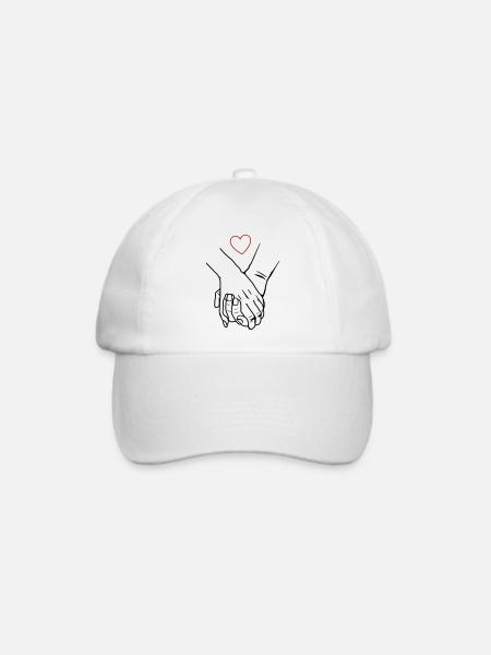hände herzen - Baseballkappe - Weiß/Weiß