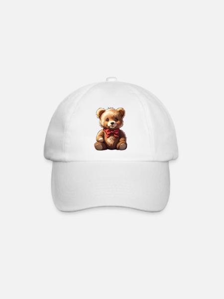 Teddybär - Baseballkappe - Weiß/Weiß