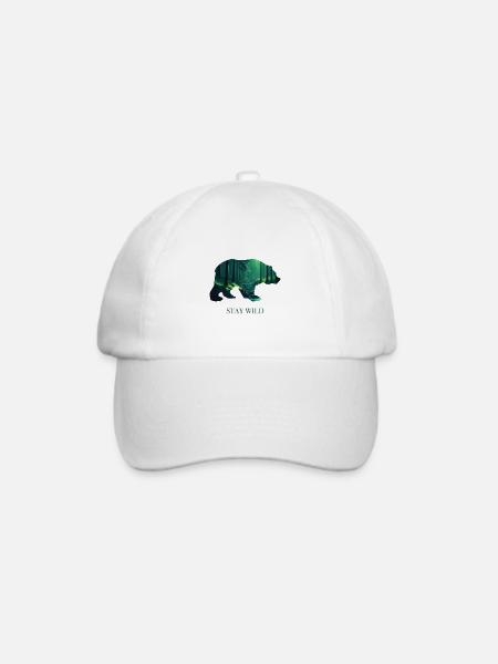 BEAR - STAY WILD - Baseballkappe - Weiß/Weiß