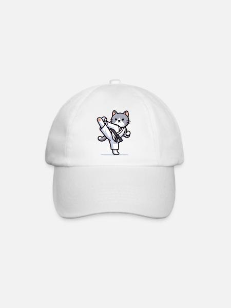 Karate Kitty: Die katzenartige Kämpferin - Baseballkappe - Weiß/Weiß