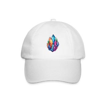 Bunter Kristal, Kunst ausgefallen, für fantasy - Baseballkappe - Weiß/Weiß - Vorne