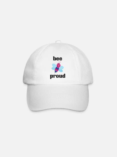 LGBT Pride Month - Bisexuelle Pride - Bee Proud - Baseballkappe - Weiß/Weiß