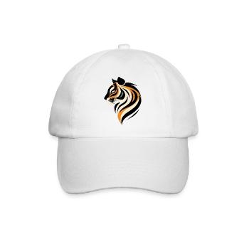 Modernes Tigerportrait - Baseballkappe - Weiß/Weiß - Vorne