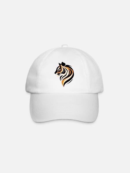 Modernes Tigerportrait - Baseballkappe - Weiß/Weiß