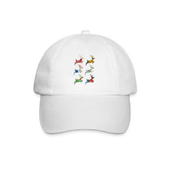 Karibu Bunter Abstrakter Stil - Baseballkappe - Weiß/Weiß - Vorne
