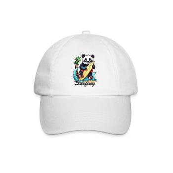 Panda / Tier / Zoo / Bambus / Wild / Kindlich - Baseballkappe - Weiß/Weiß - Vorne