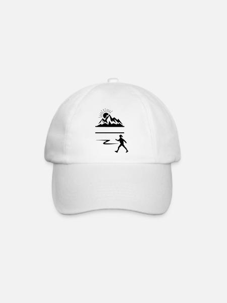 Wandererin Berge Banner - Baseballkappe - Weiß/Weiß