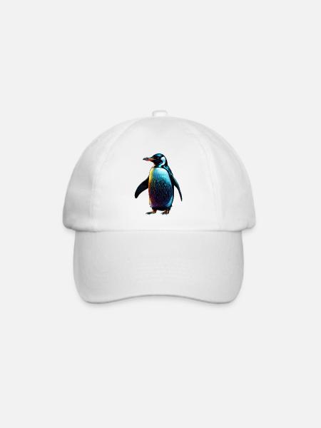 Pinguin - Baseballkappe - Weiß/Weiß