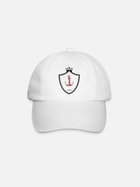 wappen anker - Baseballkappe - Weiß/Weiß